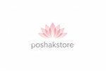 Make a logo for poshakstore add light pink lotus and white background 